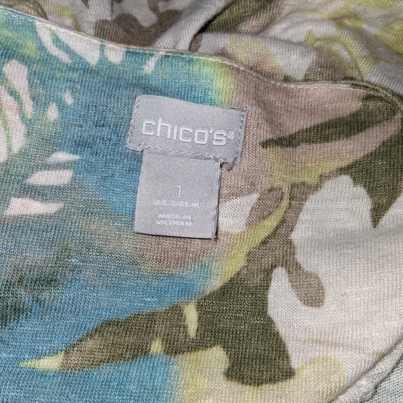 Chico's Multicolor Floral Linen Tunic Top - Picture 2 of 6